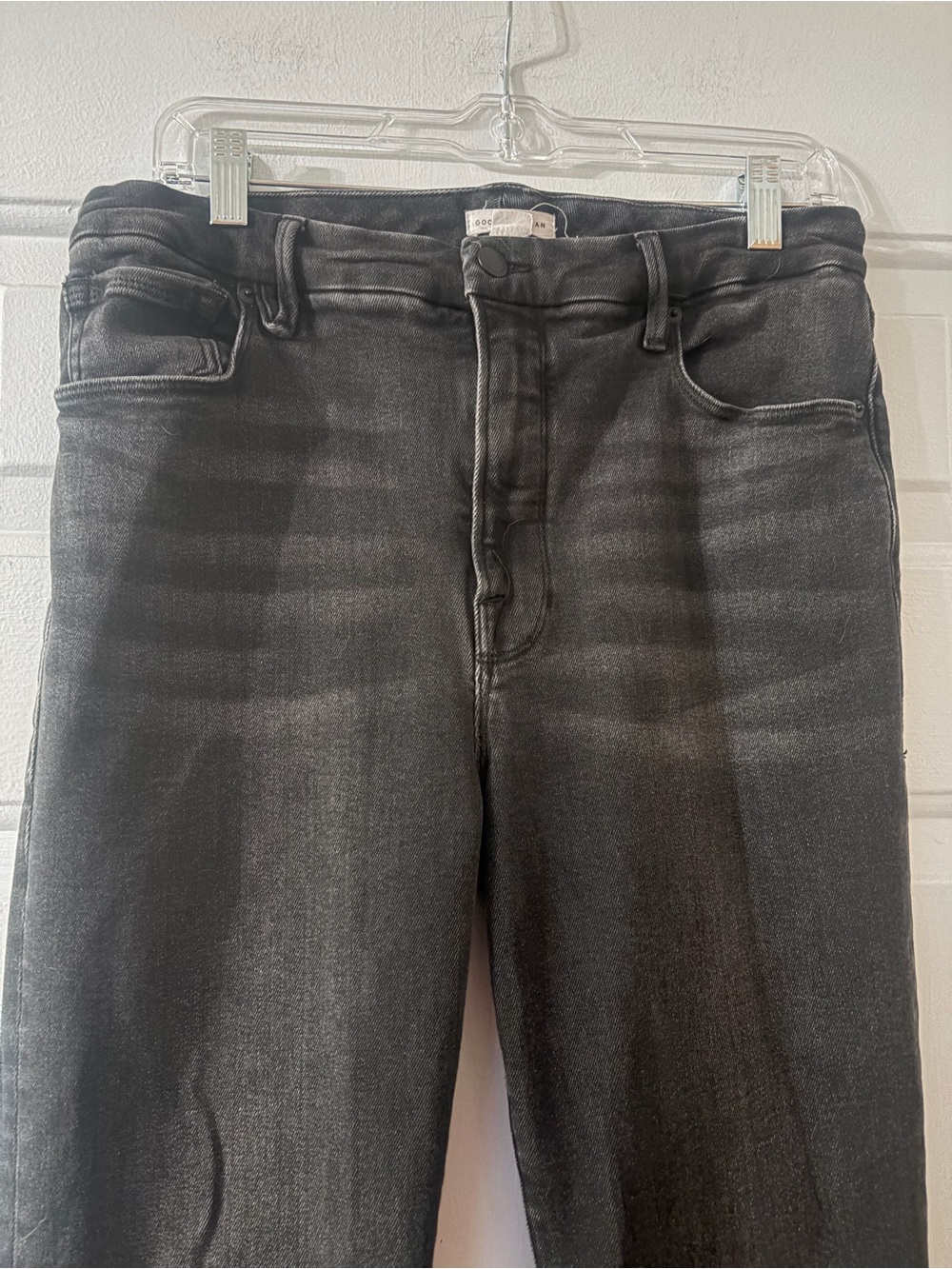 Good American Flare Jeans Faded Black Stretch High Waisted Size 12. - Picture 4 of 13